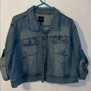Cropped denim jacket plus size 3X